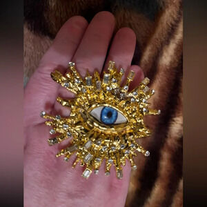 Surrealism Blue Eyes Baroque Eyes Adjustable Ring